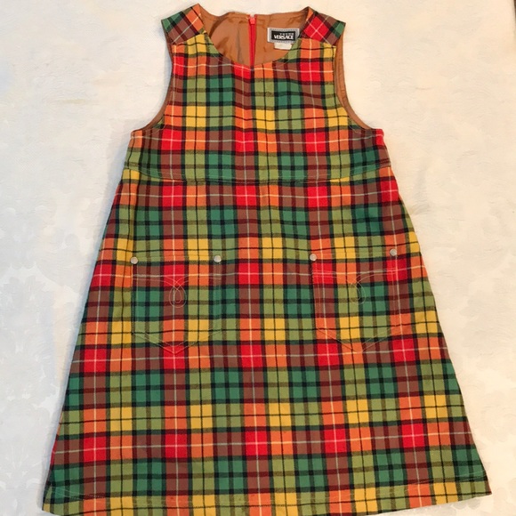 VINTAGE VERSACE: Plaid Mod Dress - Picture 5 of 10